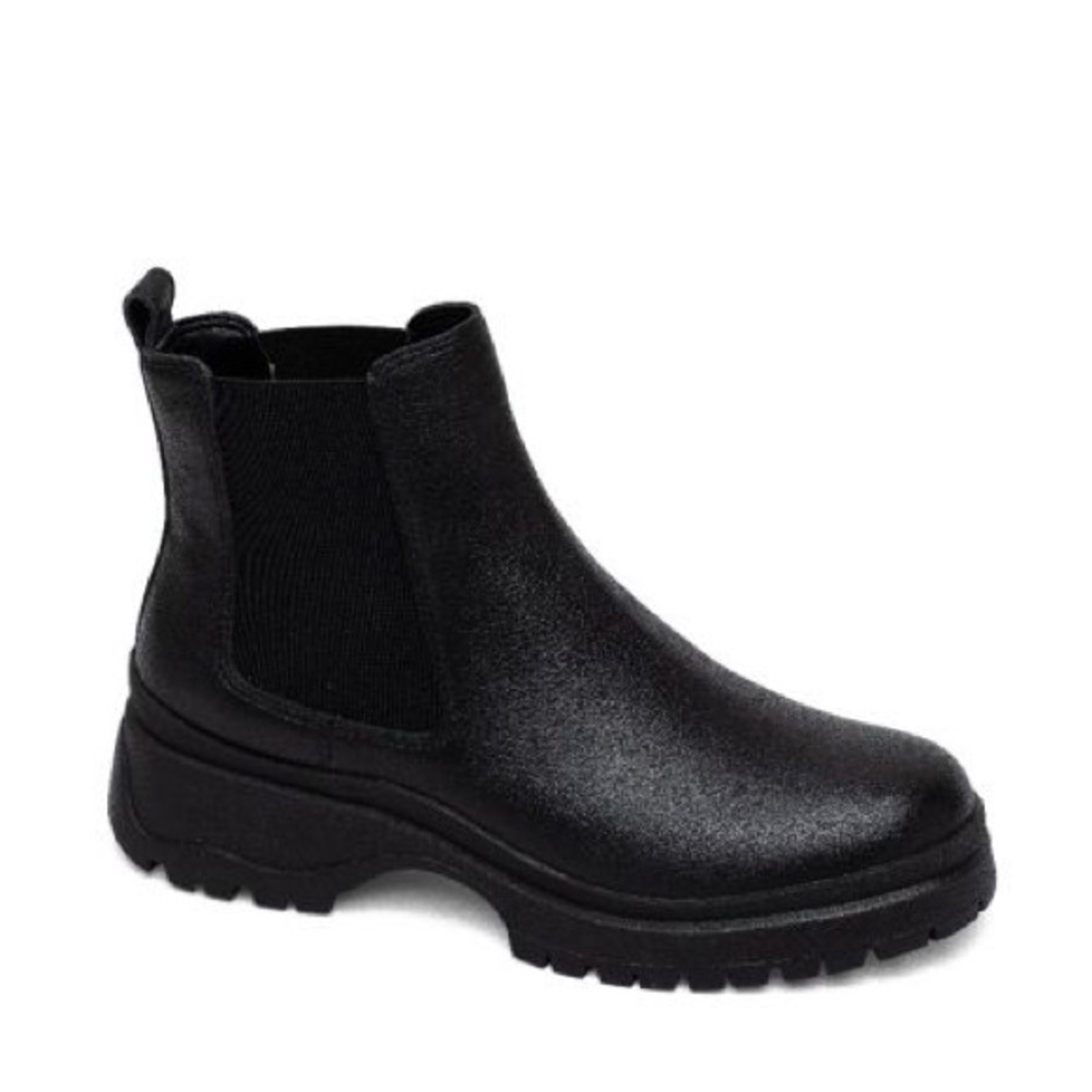 Linea Paolo TOKIO Lug Sole Leather Chelsea Booties in Supple Tumbled Leather